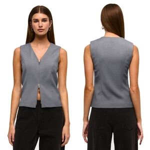 Nwt! Abercrombie and Fitch Tailored Zip Vest, Grey